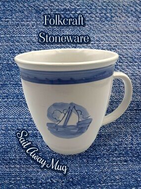 Craft Sail Away Stoneware Mug in Blue and White